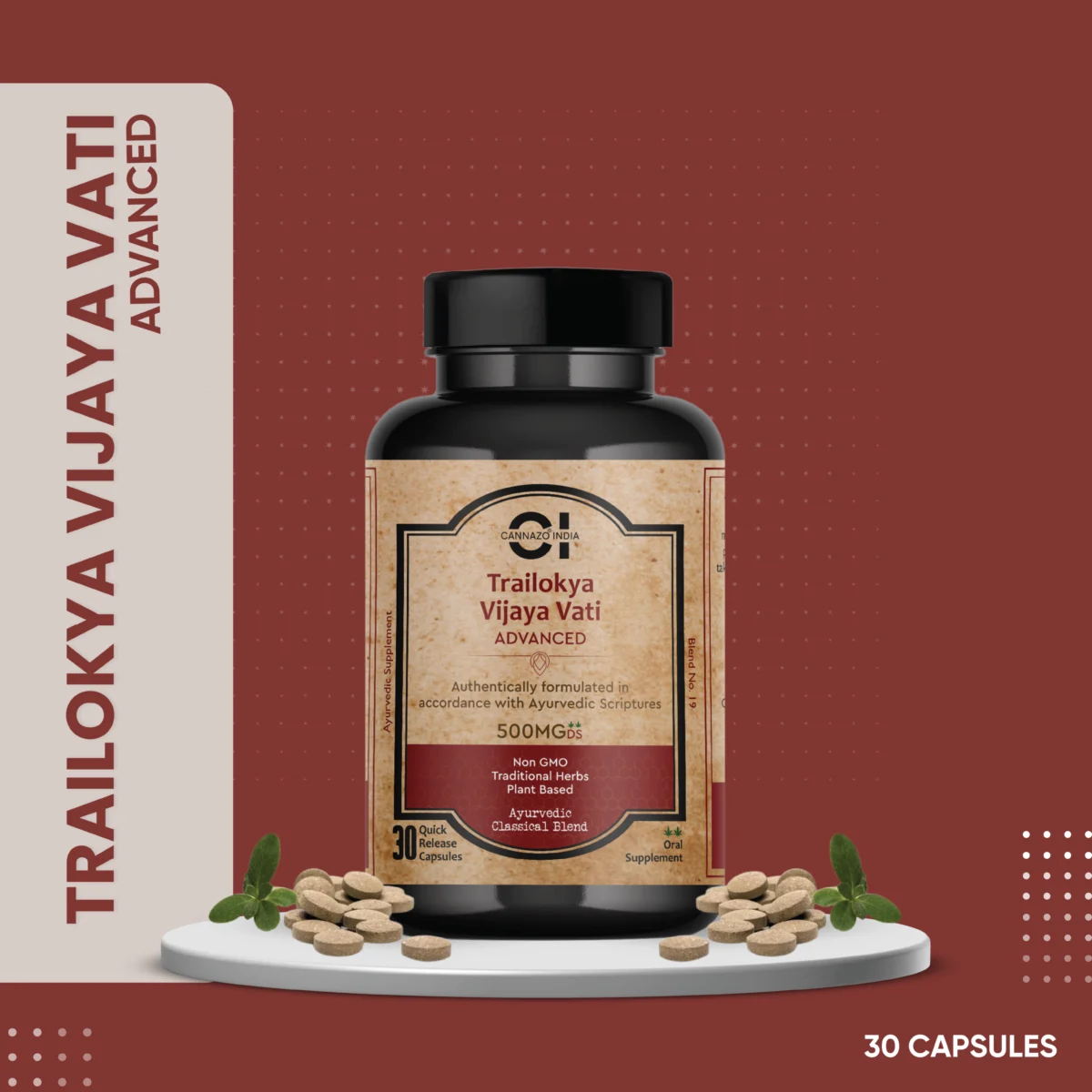 Trailokya Vijaya Vati Advanced (Ayurvedic Classic Blend) 500mg - Image 1